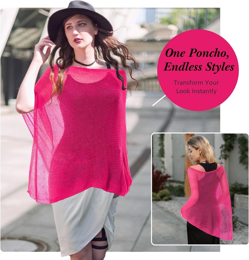 Jamntower 1 Pcs Women Sheer Poncho Shrug Summer Sheer Blouse Top Lightweight Poncho Sheer Bolero for Formal Evening Dress - Image 4